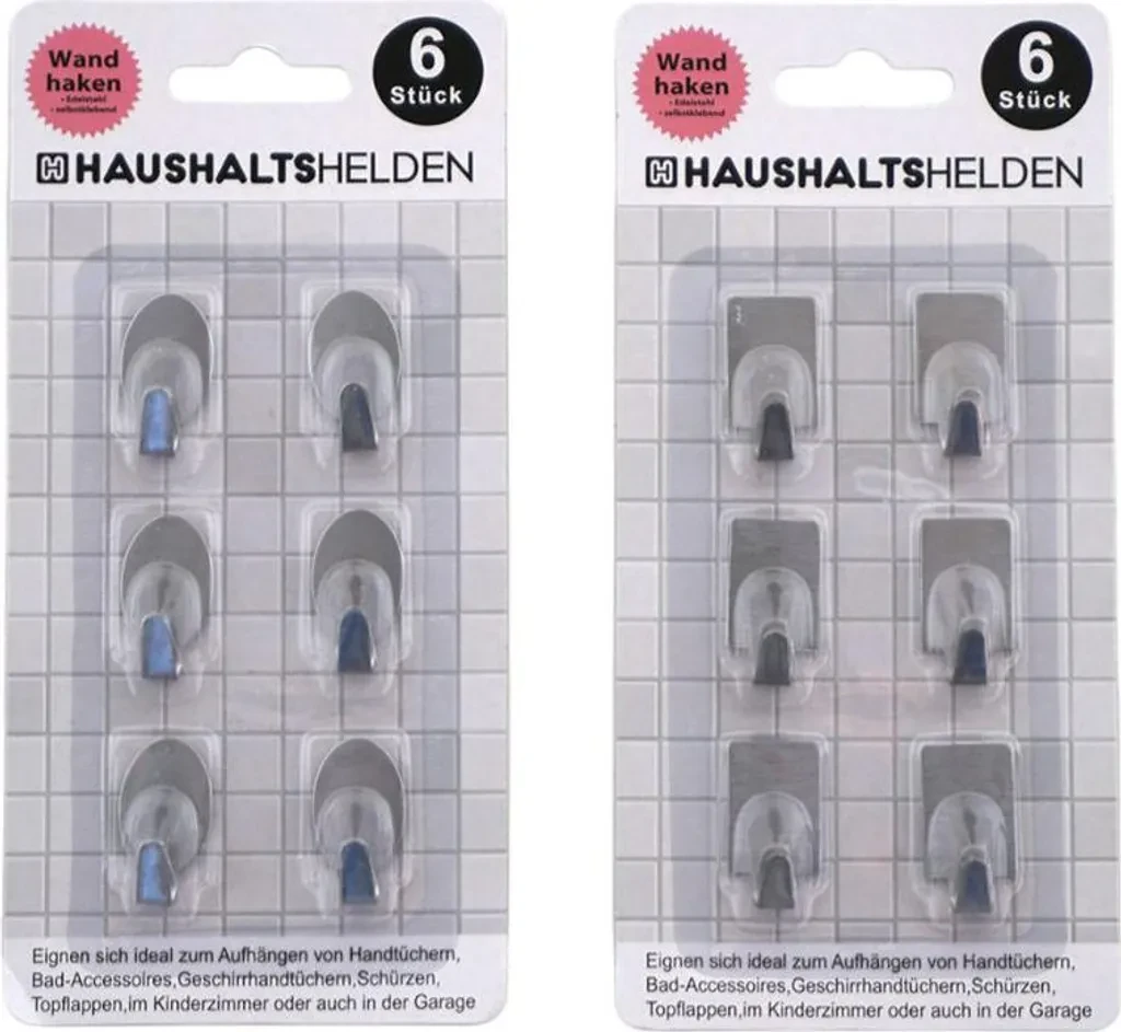 G&M Wandhaken 12er Set – Selbstklebend aus Edelstahl