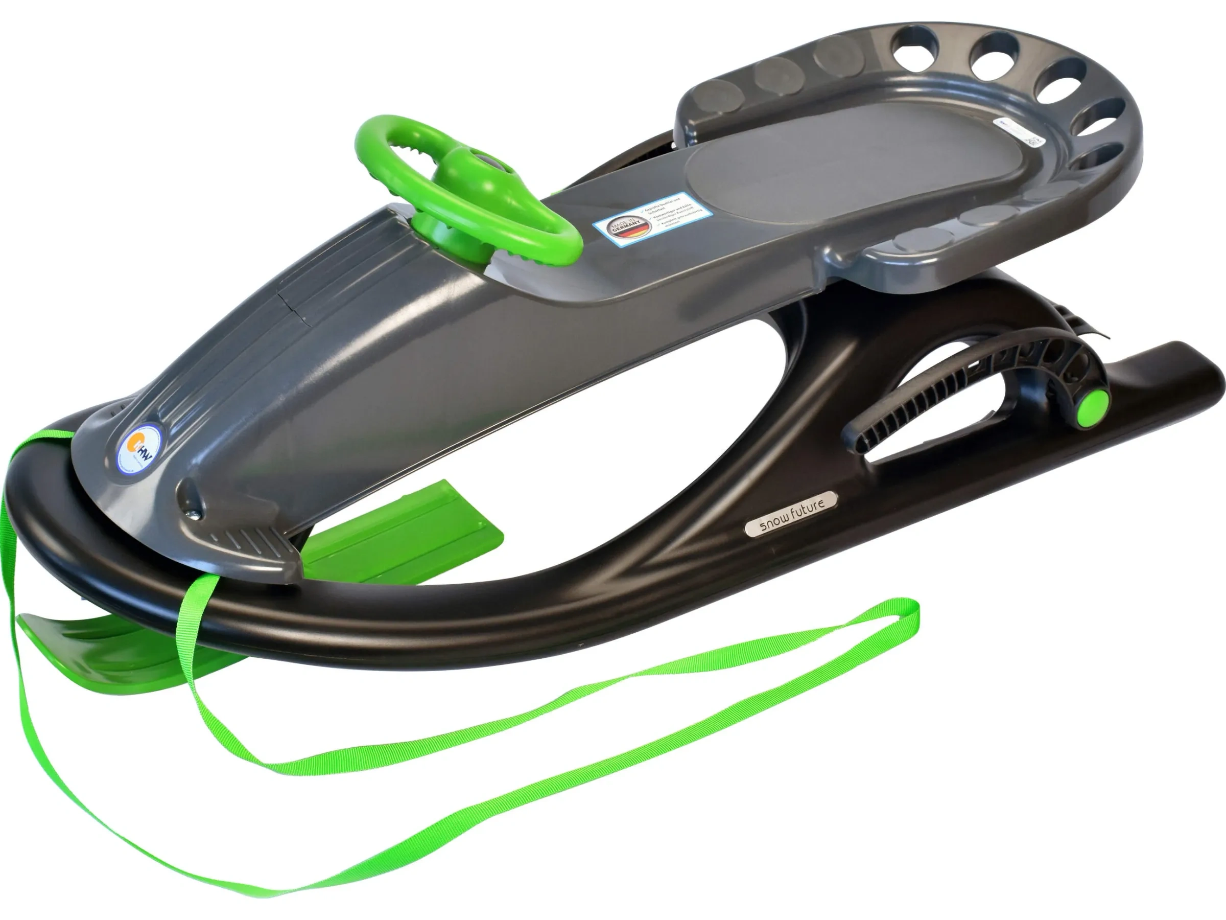 KHW Schlitten Snow Future – mit Teleskoplenkung & Metallbremsen, Anthrazit