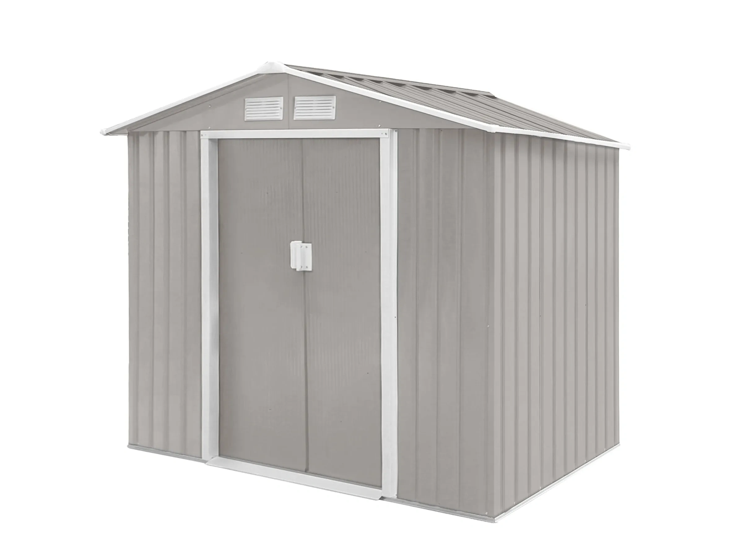 Hattoro S100 Metall-Gerätehaus XL – Hellgrau, 213 × 127 × 185 cm