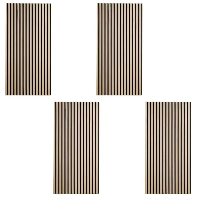 Homestyle4u Akustikpaneel Wandpaneel – 4er-Set 2627, grau, 60×120 cm